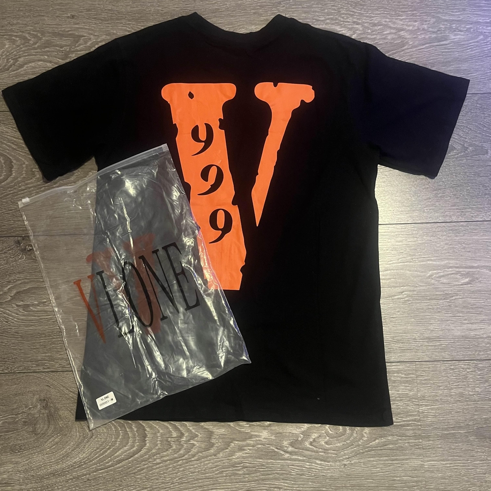 Vlone Kids Black and Orange T-Shirt